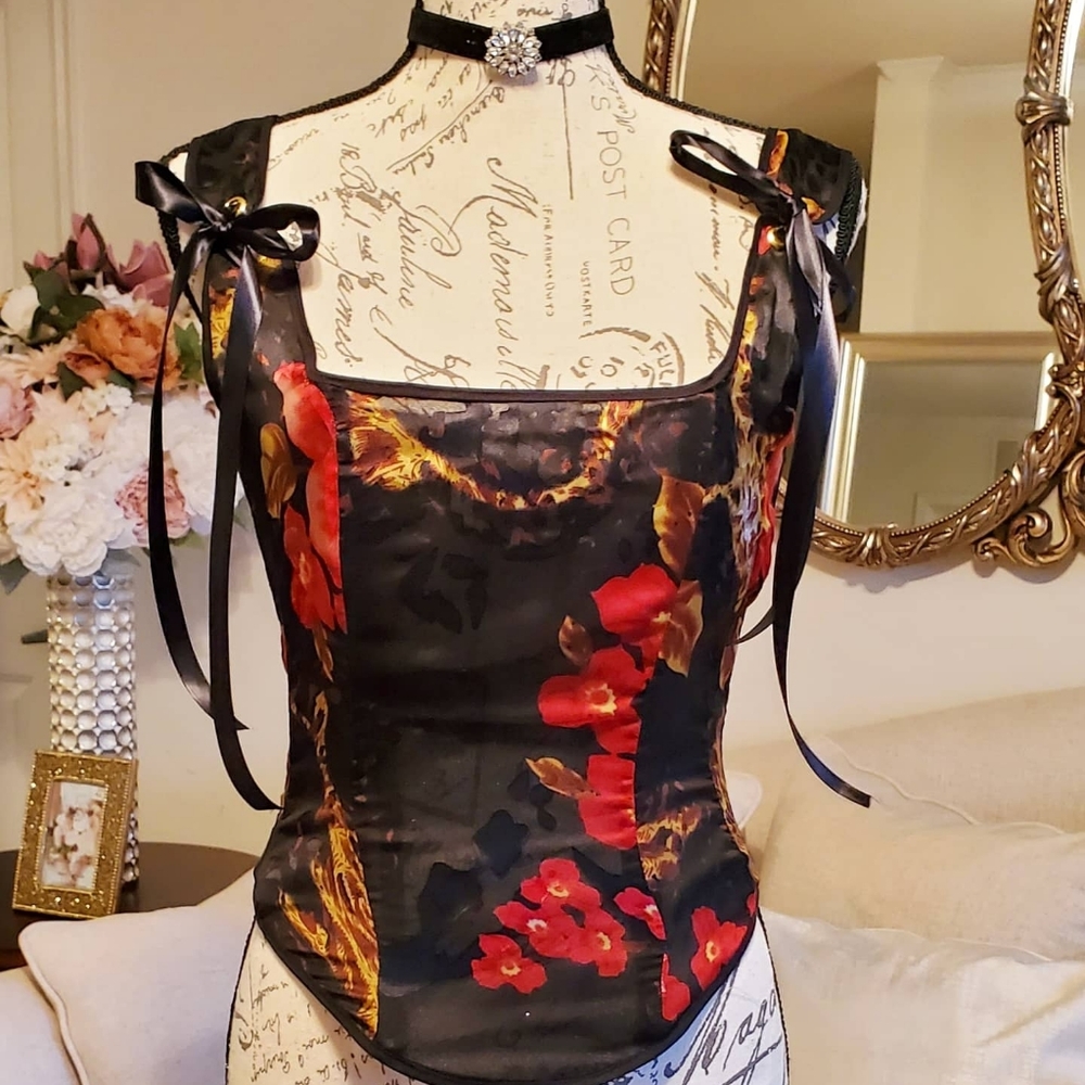 Silk chiffon corset